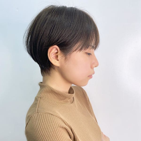 丸みのあるマッシュショート