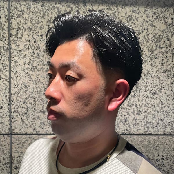 銀座フェード×パーマ