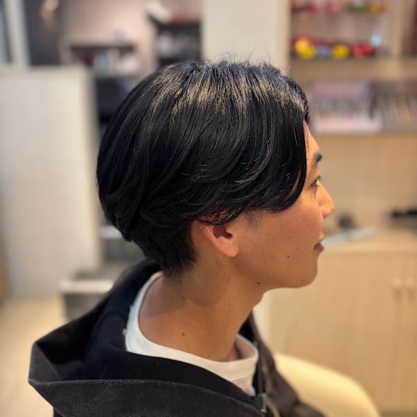 センターパート×フェザー