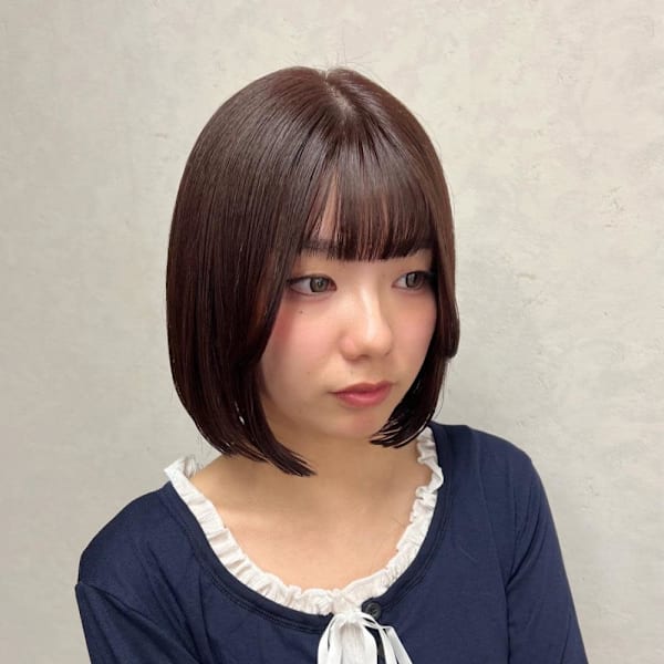 ボブ×ピンクブラウン