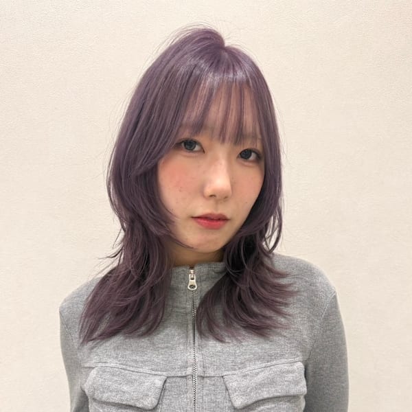 ラベンダーカラー×レイヤーカット