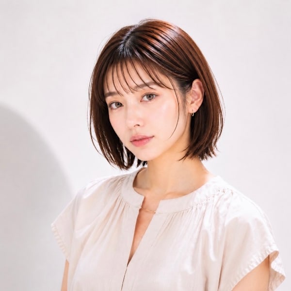 縮毛矯正×艶(ツヤ)透明感垢抜けショートボブ