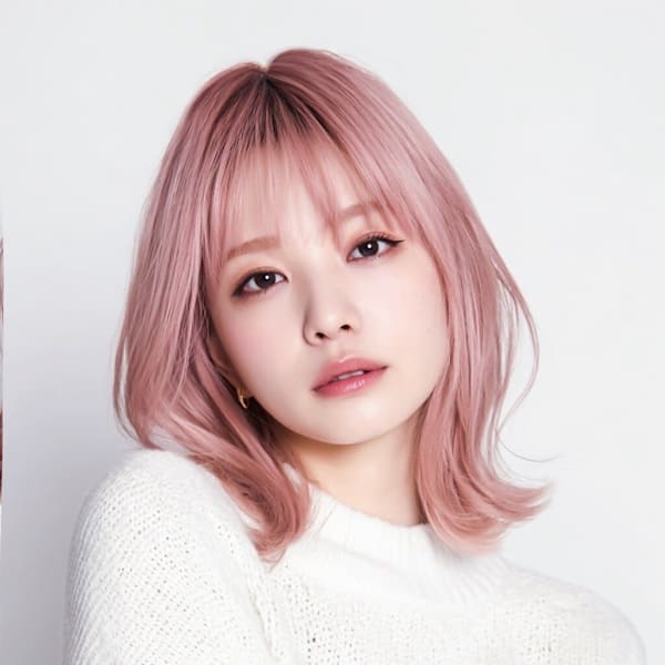 韓国アイドルハイトーンカラー×くびれボブ|HE:ARTS OSAKA