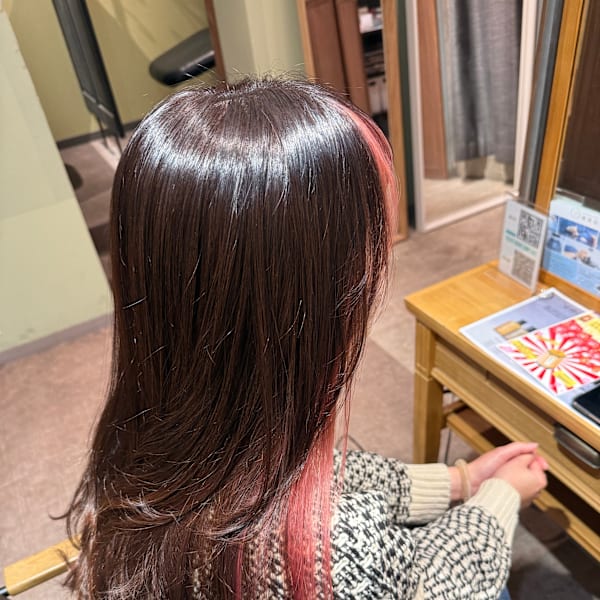*ピンクブラウン*インナーカラー/ピンクベージュ*
