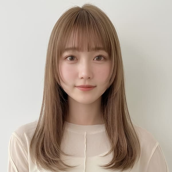 ハイトーン ベージュ顔周りレイヤー 韓国ヘア 韓国レイヤー |Ai WilL