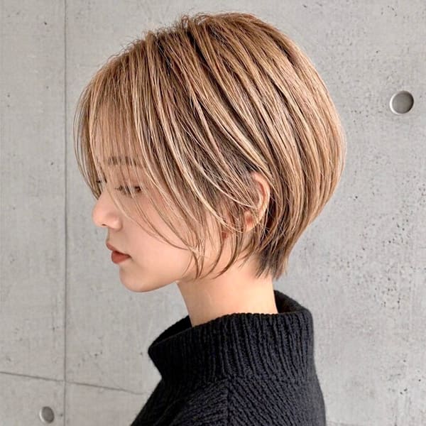 【白髪ぼかし】立体感ハイライト×大人ショートボブで若見え艶髪