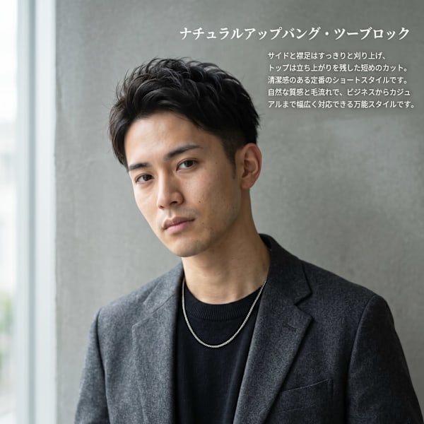 横浜桜木町メンズカット：アップバング・ツーブロック