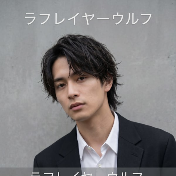 横浜桜木町メンズカット 襟足長めのラフレイヤーウルフ