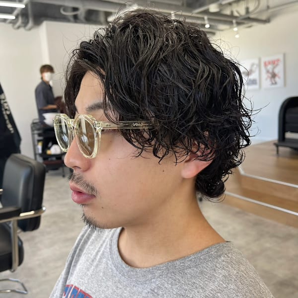 波巻きパーマツイストスパイラルパーマメンズマッシュパーマ
