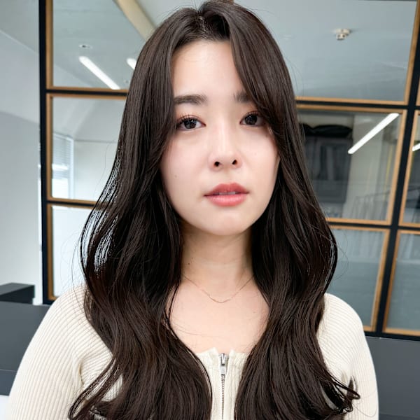 【艶感★シースルーバング】韓国カラー大人可愛いウェーブ巻き髪