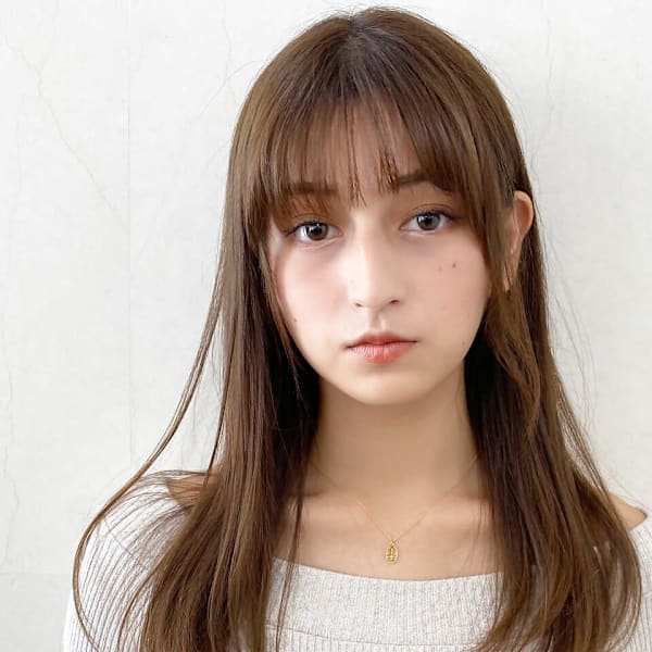 髪質改善 マロンベージュ 前髪カット 顔周りレイヤー 20代