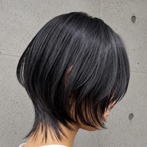黒髪 クラゲカット くびれショート 顔周りレイヤー