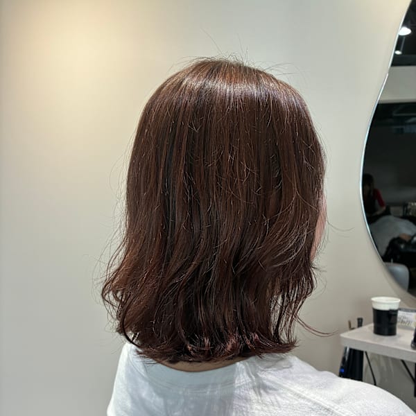 切りっぱなしボブ×似合わせパーマ