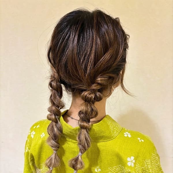 浴衣着付（10種ヘアアレンジサービス）プランのヘアセット2