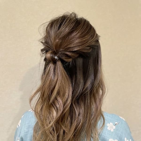 浴衣着付(10種ヘアアレンジサービス)プランのヘアセット4