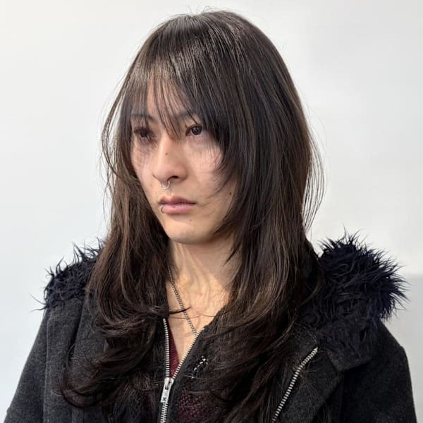 顔まわりだけで変わる部分ストレート