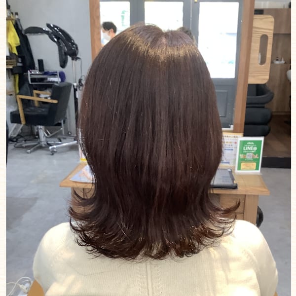 ≪お客様スタイル≫ 髪質ケアうるツヤグレイカラー ピンクベー