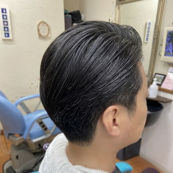 ナチュラルオールバックショート