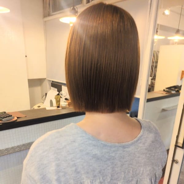 酸性縮毛矯正ストレートでかろやか大人ボブ|tity sapporo