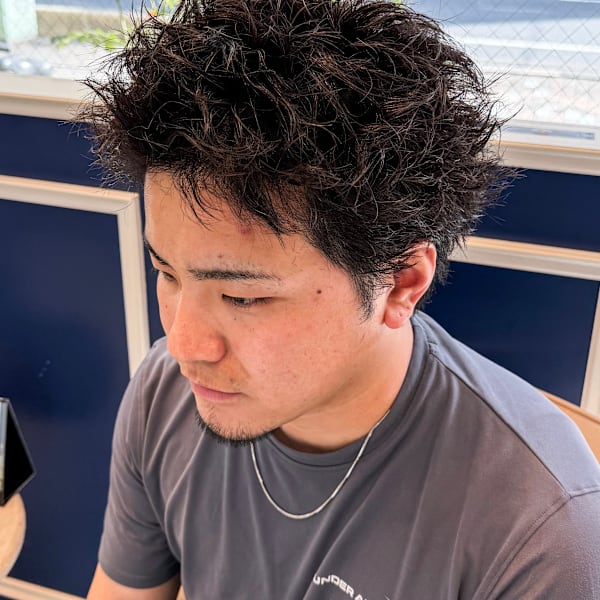スパイキーパーマ/スパイキーショート/メンズショート