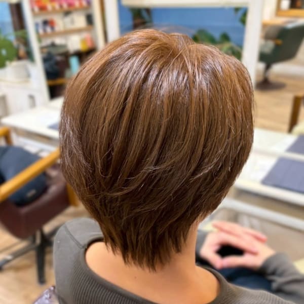 メンズカット センターパート フェザーショート 
