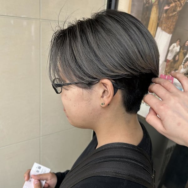 刈り上げセンターパート、バレイヤージュ