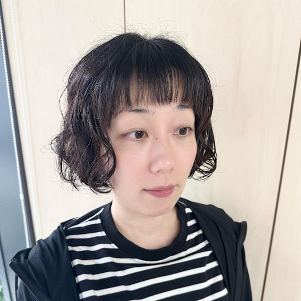 ボブパーマで大人可愛く