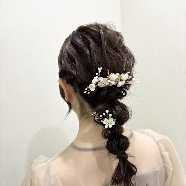 結婚式編み下ろしヘア