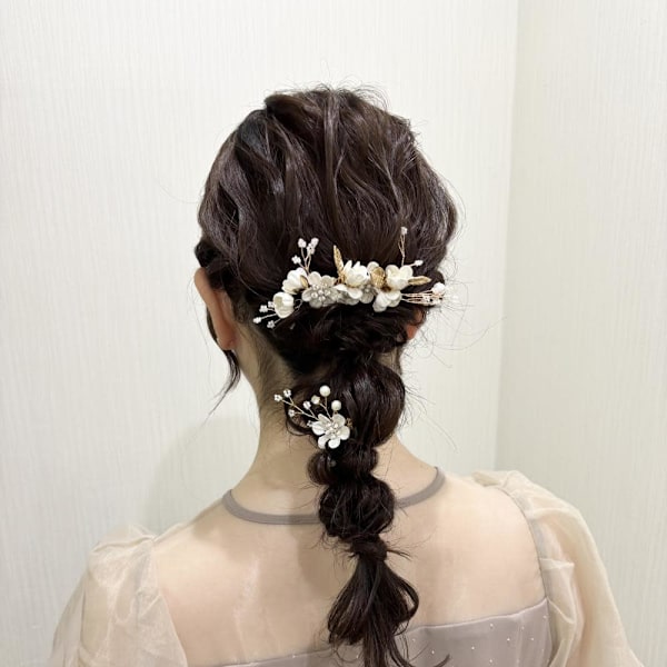 結婚式編み下ろしヘア