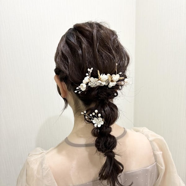 結婚式編み下ろしヘア