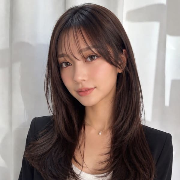【MICHI 富田店　古作蓮】 ロングレイヤー 韓国風ヘア 