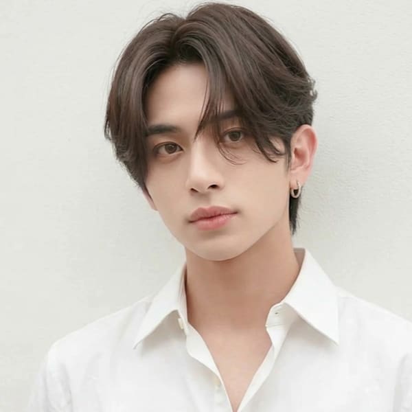コンマヘアビジカジナチュラルセンターパート　アップバング