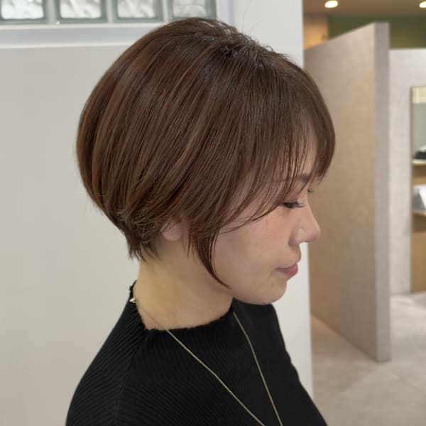 丸みショート/大人女性/高濃度水素カラー/30代/40代