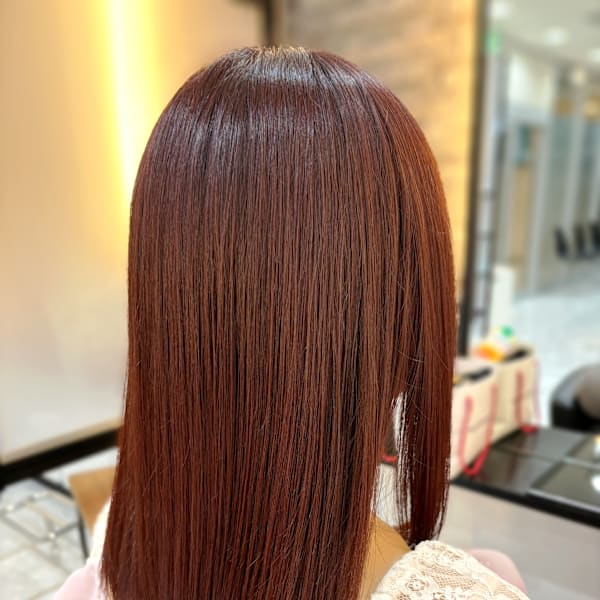 表面ストレート×レッド系メテオカラー