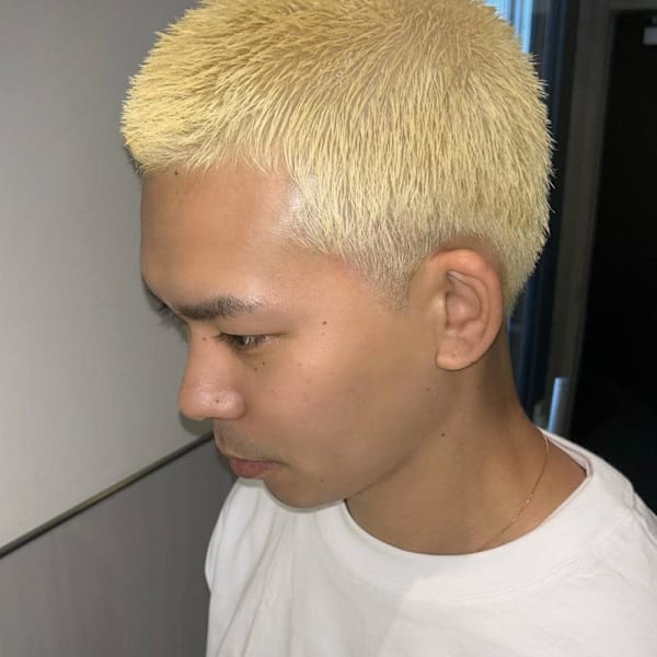 blonde buzz cut