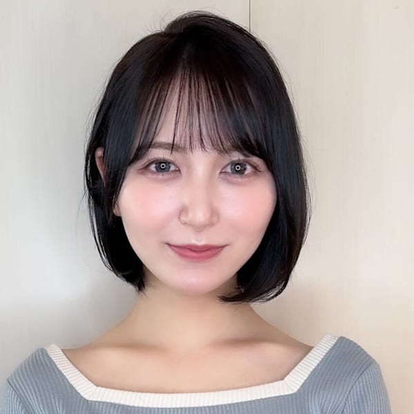 【顎ラインボブ/ダークアッシュ/小顔カット】20代～40代