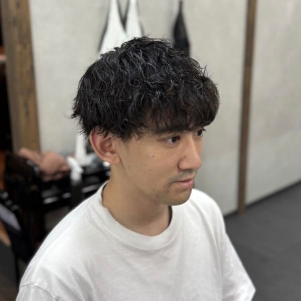 波巻きパーマ