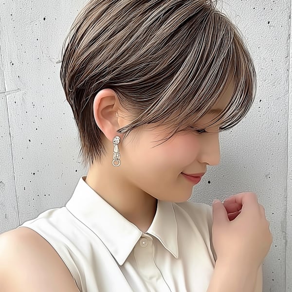 透明感ハイライト・レイヤーショート
