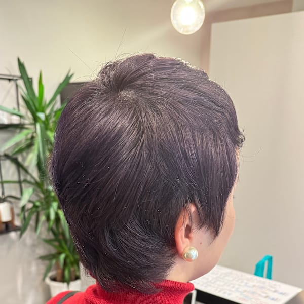 ベリーショートカットショートヘアケアブリーチカラーラベンダー