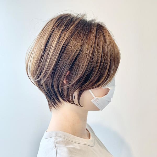 ◇大人可愛い40代50代60代ショートボブショート白髪ぼかし
