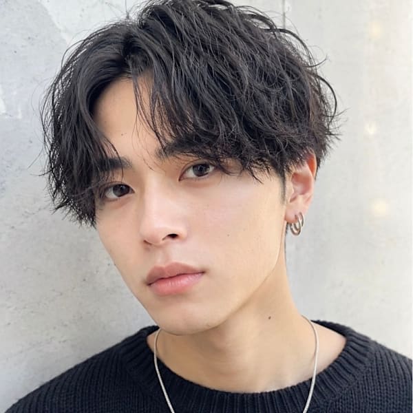 20代30代40代メンズパーマ波巻きスパイラルマッシュ