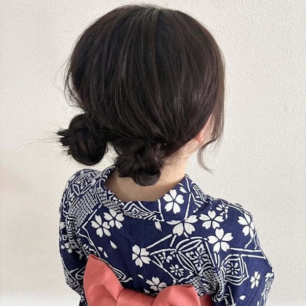 浴衣着付(10種ヘアアレンジサービス)プランのヘアセット8