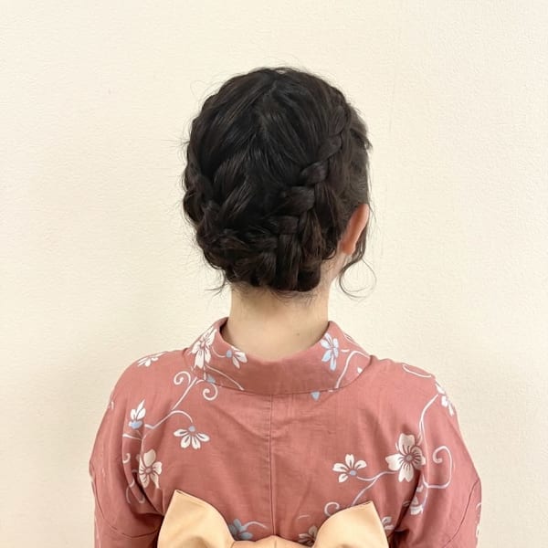 浴衣着付（10種ヘアアレンジサービス）プランのヘアセット10
