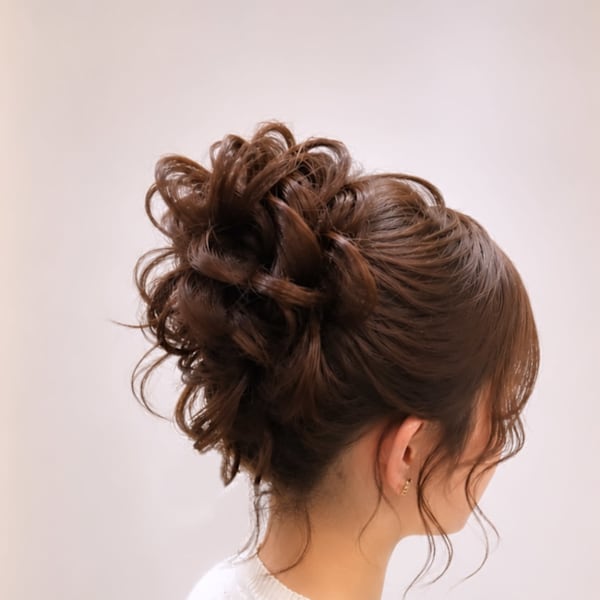 【北新地ヘアセット】シースルーお団子