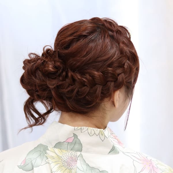 浴衣/ふわふわヘアアレンジ/編み込み/20代30代40代|hair+resort bouquet