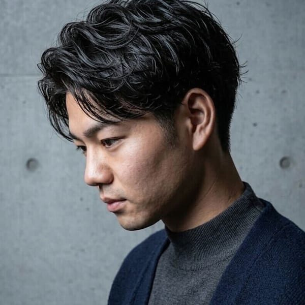 メンズ・ニュアンス・韓国フェザーパーマ♯110 京都駅前|【メンズ個室サロン】ALL DAY HELLO`S 京都駅前店