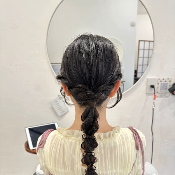 編みおろしヘアセット♪yu