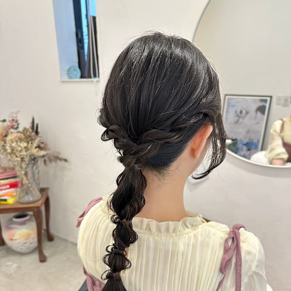 編みおろしヘアセット♪yu
