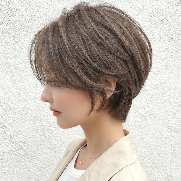 大人ショート/ショートボブ/ショートカット/ベージュ/北千住