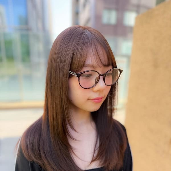 ストレートヘアヘア＆顔周りレイヤー/レイヤーカット